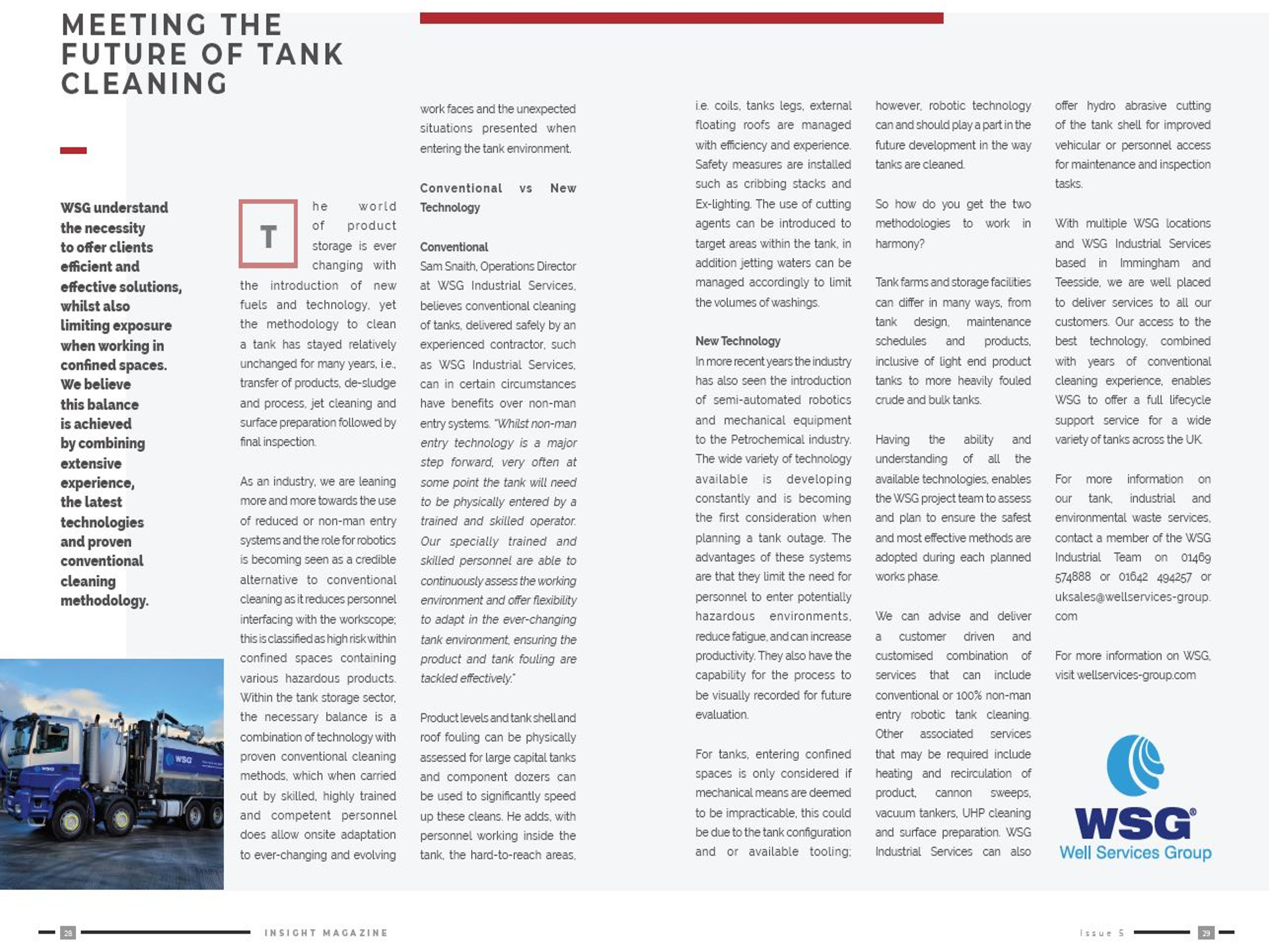 WSG Industrial feature in TSA Insight Magazine